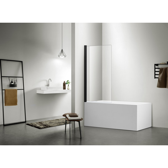 Шторка для ванны Aquatek 80 см AQ DEL SBA 08015BL, чёрный/прозрачное фото 2