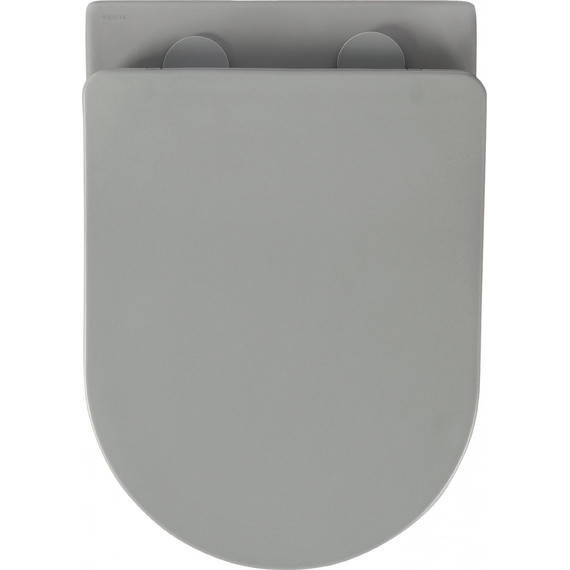 Унитаз подвесной безободковый Aquatek Европа AQ1901-MG с тонкой крышкой микролифт, серый матовый, Цвет производителя: серый фото 3