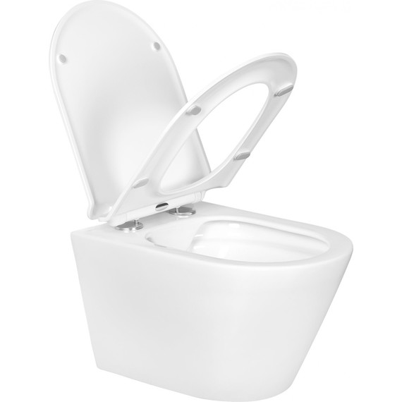 Унитаз подвесной безободковый Aquatek Альфа AQ1910-00 с тонкой крышкой микролифт - 4 Унитаз подвесной безободковый Aquatek Альфа AQ1910-00 с тонкой крышкой микролифт фото 4