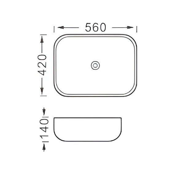 Раковина-чаша Aquatek 56 см AQ5526-MG, серый матовый фото 5