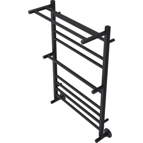 Полотенцесушитель водяной Aquatek Альфа с полкой П10 500х800 мм AQ RRP1080BL чёрный муар фото 2