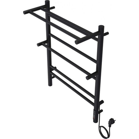 Полотенцесушитель электрический Aquatek Альфа с полкой П7 500х700 мм AQ EL RRP0770BL чёрный муар фото 6