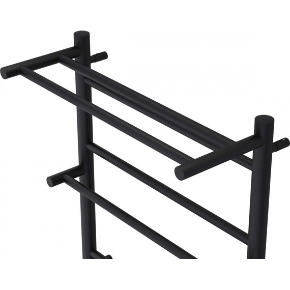 Полотенцесушитель электрический Aquatek Альфа с полкой П7 500х700 мм AQ EL RRP0770BL чёрный муар фото 3