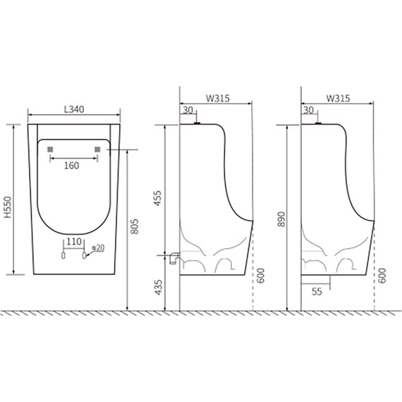 Писсуар подвесной Aquatek AQ3040-F-00 - 2 Писсуар подвесной Aquatek AQ3040-F-00 фото 2