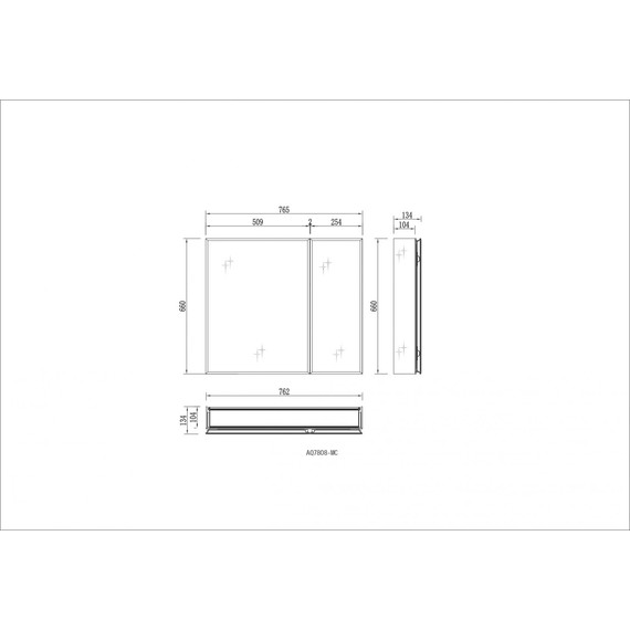 Зеркало-шкаф Aquatek 75 см AQ7808-MC фото 14