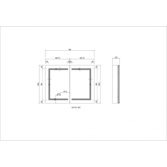 Зеркало-шкаф Aquatek 90 см AQ7904-MLC фото 8