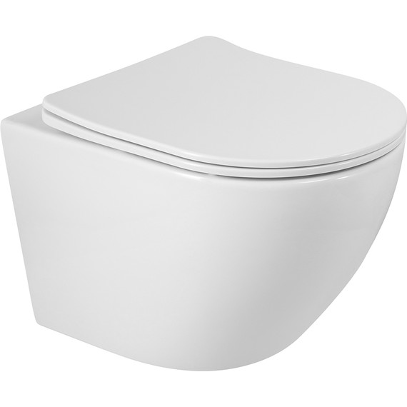 Унитаз подвесной безободковый BelBagno Sfera-R BB046CHR/SC с крышкой микролифт фото 