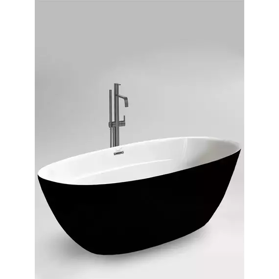 Ванна отдельностоящая CeruttiSpa 170x80 см GRETA170GMB CT10878, чёрный матовый/белый фото 2