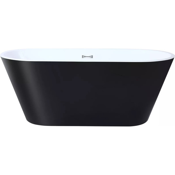 Ванна отдельностоящая CeruttiSpa 170x75 см RESIA170IIGMB CT10879, чёрный матовый/белый фото 3