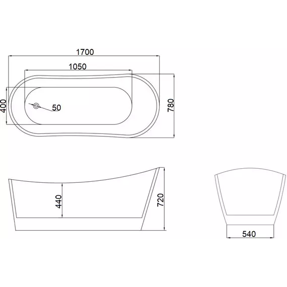 Ванна отдельностоящая CeruttiSpa 170x75 см GLORIA170 CT10880 фото 5