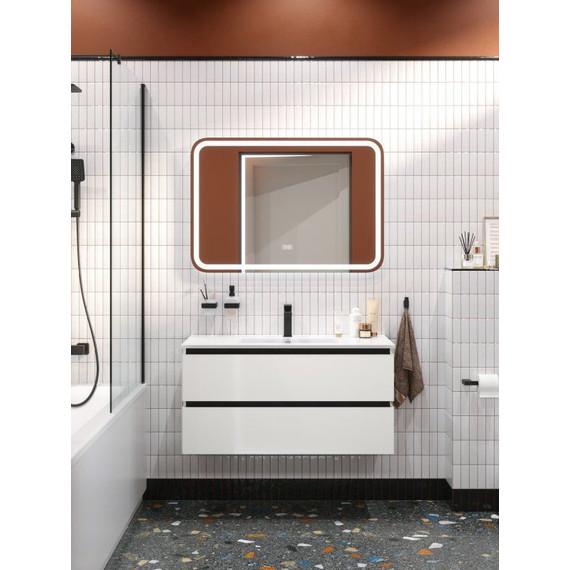 Тумба подвесная с раковиной Cezares PLANE-1000-2C-SO-BL 100 см (раковина CZR-8002-100) bianco lucido фото 4