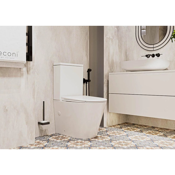 Унитаз-компакт безободковый Veconi Telle VTE-64T с крышкой микролифт (система смыва торнадо) фото 2