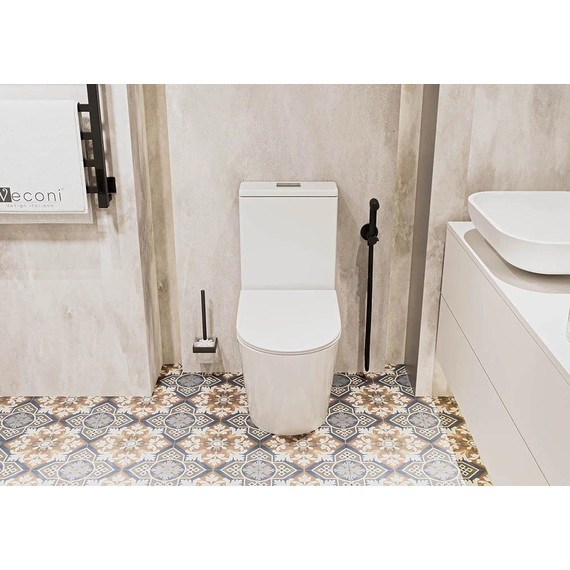 Унитаз-компакт безободковый Veconi Telle VTE-64T с крышкой микролифт (система смыва торнадо) фото 4