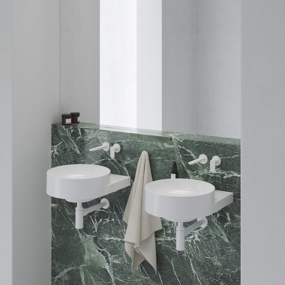 Смеситель для раковины настенный Ravak Eleganta EL 019.10WV.O1 X070255, белый матовый фото 2