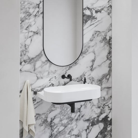 Смеситель для раковины настенный Ravak Eleganta EL 019.20BLM.O1 X070292, чёрный матовый фото 2