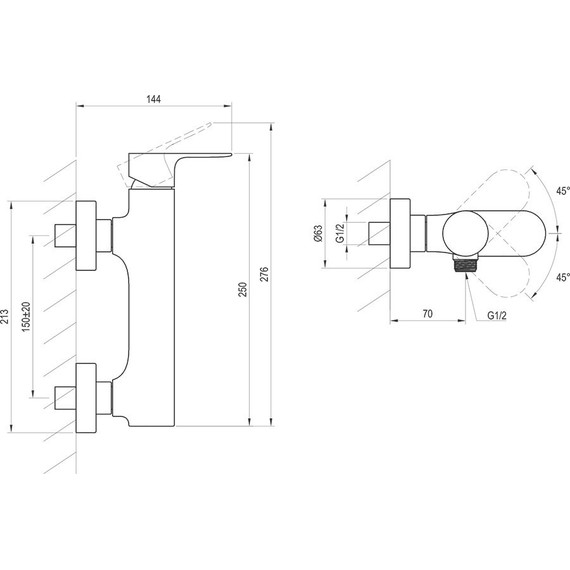 Смеситель для душа Ravak Eleganta EL 032.20GB X070331, графит матовый фото 3