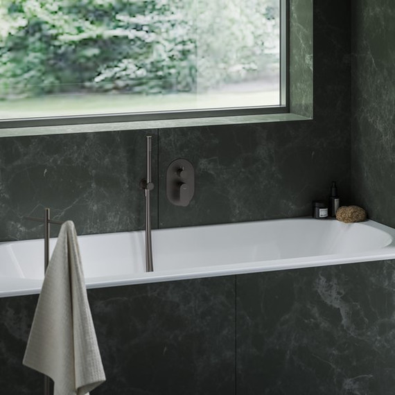 Смеситель для ванны Ravak 2 потребителя Eleganta EL 065.20GB.O2 X070338, графит матовый фото 2