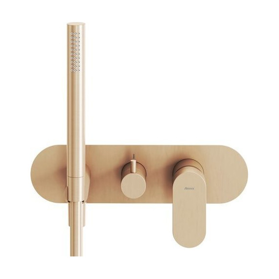 Смеситель для душа Ravak 2 потребителя Eleganta EL 065.60RGB.O2+S X070374, розовое золото фото 2