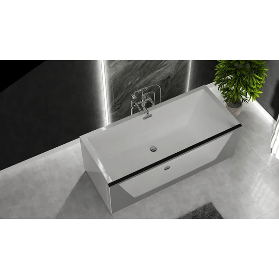 Ванна отдельностоящая Aima Neo 170x75 см (стекло серое матовое) фото 4