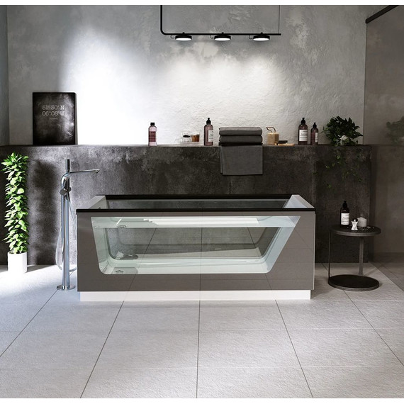 Ванна отдельностоящая Aima Neo 170x75 см (2 стекла серый матовый) фото 6