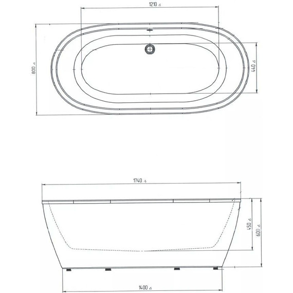 Ванна отдельностоящая Aima Tondo 174x80 см (с подсветкой) фото 3