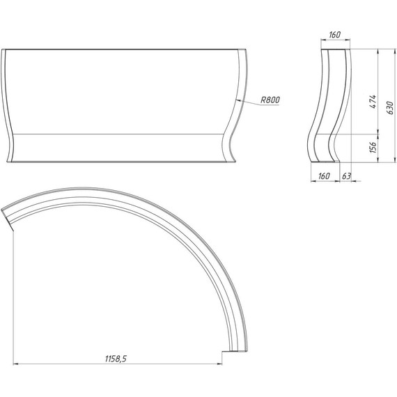 Панель фронтальная для ванны Aima Omega 180 см фото 2