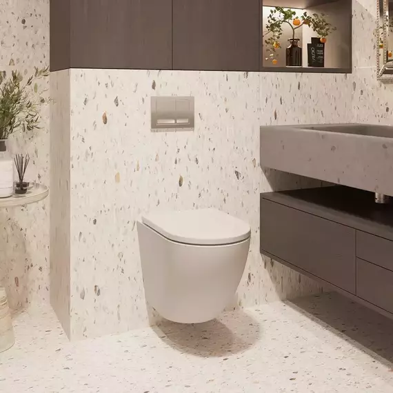 Унитаз подвесной безободковый Veconi Tondo Tornado VCN1-52T (Система смыва торнадо) с крышкой микролифт фото 2