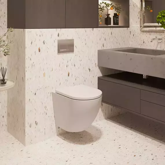 Унитаз подвесной безободковый Veconi Tondo Tornado VCN1-52T (Система смыва торнадо) с крышкой микролифт фото 5