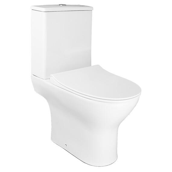 Унитаз-компакт безободковый Azario Mist AZ-45 с тонкой крышкой микролифт фото 