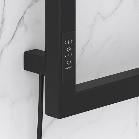 Полотенцесушитель электрический Сунержа Этюд П6 300x1050 мм 31-0844-1030 (скрытое подключение) чёрный матовый фото 3