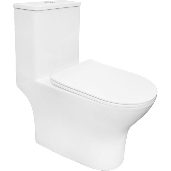 Унитаз-компакт безободковый Azario Terni AZ-8618T с крышкой микролифт (система смыва Торнадо) фото 2