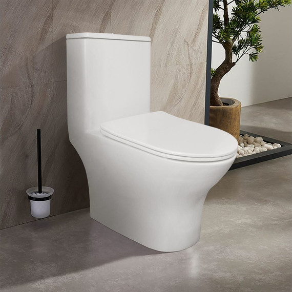 Унитаз-компакт безободковый Azario Terni AZ-8618T с крышкой микролифт (система смыва Торнадо) фото 16