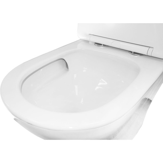 Унитаз-компакт безободковый Azario Terni AZ-8618T с крышкой микролифт (система смыва Торнадо) фото 8