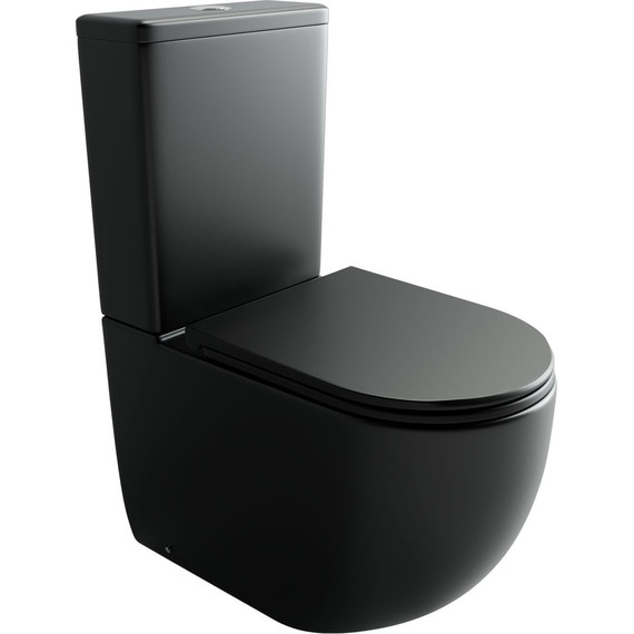 Унитаз-компакт Ceramicanova Metropol CN4001TMB с тонкой крышкой микролифт (система смыва Торнадо) чёрный матовый фото 2