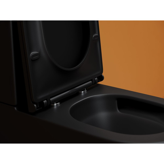 Унитаз-компакт Ceramicanova Metropol CN4001TMB с тонкой крышкой микролифт (система смыва Торнадо) чёрный матовый фото 6
