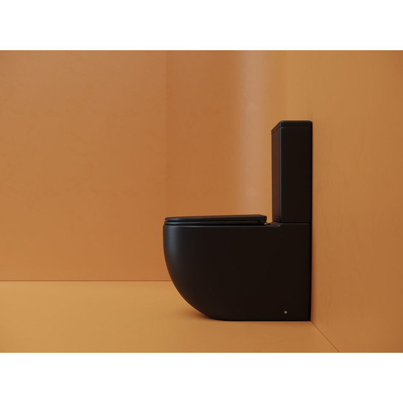 Унитаз-компакт Ceramicanova Metropol CN4001TMB с тонкой крышкой микролифт (система смыва Торнадо) чёрный матовый фото 9