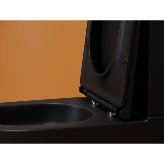 Унитаз-компакт Ceramicanova Metropol CN4001TMB с тонкой крышкой микролифт (система смыва Торнадо) чёрный матовый фото 10