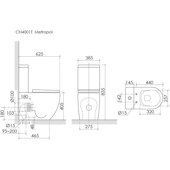 Унитаз-компакт Ceramicanova Metropol CN4001T с тонкой крышкой микролифт (система смыва Торнадо) - 14 Унитаз-компакт Ceramicanova Metropol CN4001T с тонкой крышкой микролифт (система смыва Торнадо) фото 14