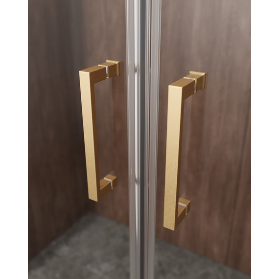 Душевое ограждение Cezares 170x90 см MOLVENO-AH-2/1-170/90-C-BORO-IV, брашированное золото/прозрачное фото 3