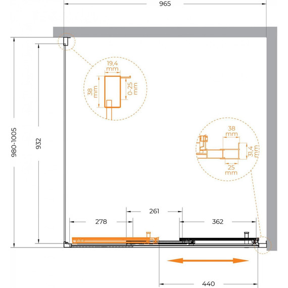 Душевое ограждение Cezares 100x100 см MOLVENO-AF-31-100-C-CR-IV, хром/прозрачное фото 7