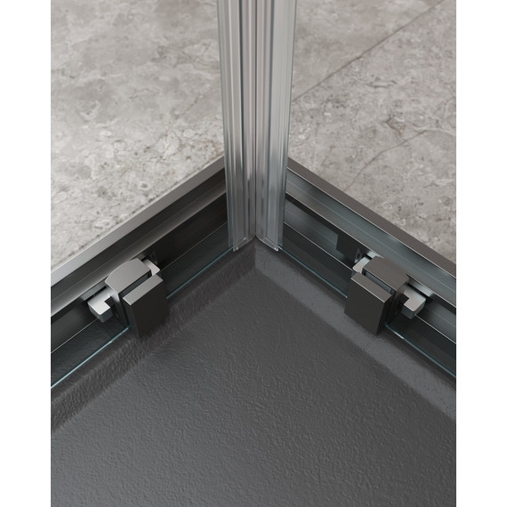 Душевое ограждение Cezares 130x120 см MOLVENO-AH-22-130/120-C-GM-IV, оружейная сталь/прозрачное фото 5