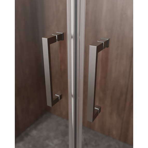 Душевое ограждение Cezares 170x90 см MOLVENO-AH-2/1-170/90-C-GM-IV, оружейная сталь/прозрачное фото 3