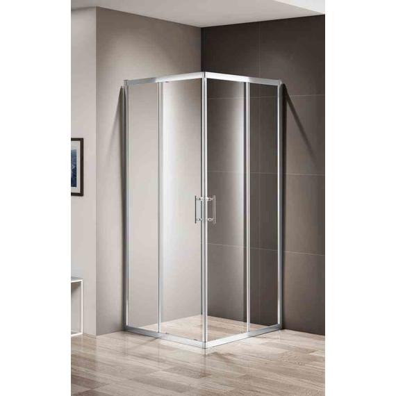 Душевое ограждение Cezares 80x80 см MOMENTO-A-2-80-C-Cr, хром/прозрачное фото 