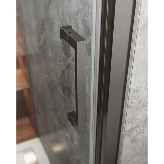 Душевое ограждение Cezares 100x90 см MOLVENO-AHF-31-100/90-C-GM-IV, оружейная сталь/прозрачное фото 3