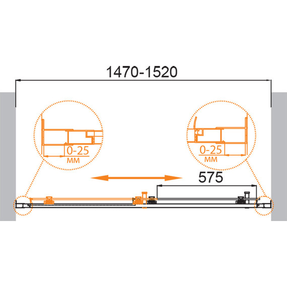 Душевая дверь Cezares 150 см MOLVENO-BF-1-150-C-GM-IV, оружейная сталь/прозрачное - 6 Душевая дверь Cezares 150 см MOLVENO-BF-1-150-C-GM-IV, оружейная сталь/прозрачное фото 6