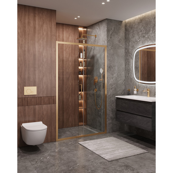 Душевая дверь Cezares 120 см MOLVENO-BF-1-120-C-BORO-IV, брашированное золото/прозрачное - 2 Душевая дверь Cezares 120 см MOLVENO-BF-1-120-C-BORO-IV, брашированное золото/прозрачное фото 2