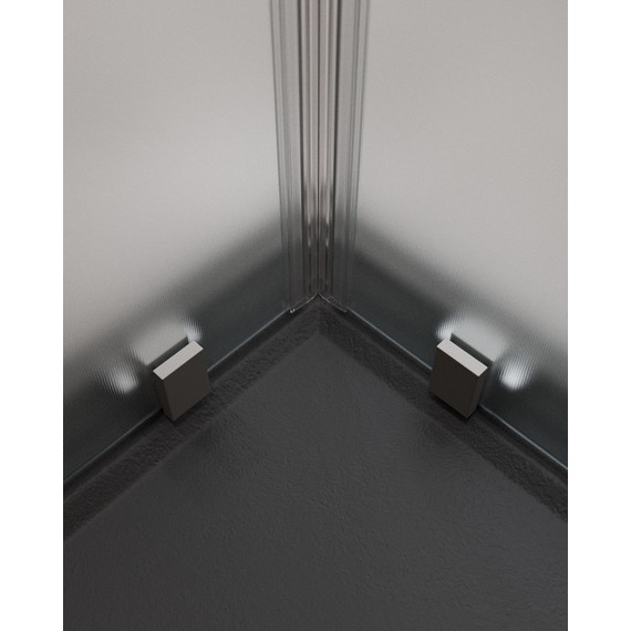 Душевое ограждение Cezares 110x110 см MOLVENO-A-22-90+20-P-GM, оружейная сталь/матовое фото 6