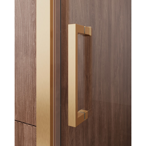 Душевая дверь Cezares 160 см MOLVENO-BF-1-160-C-BORO-IV, брашированное золото/прозрачное фото 3