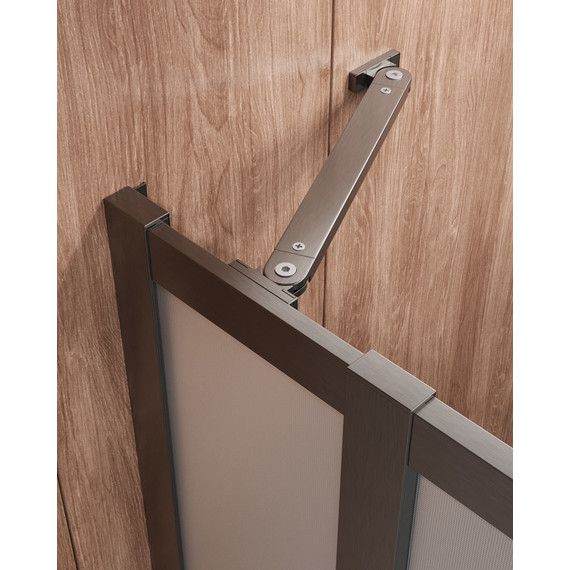 Душевое ограждение Cezares 110x110 см MOLVENO-A-22-90+20-P-GM, оружейная сталь/матовое фото 4