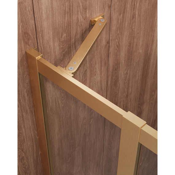 Душевое ограждение Cezares 110x110 см MOLVENO-R-22-90+20-C-BORO-IV, брашированное золото/прозрачное фото 6